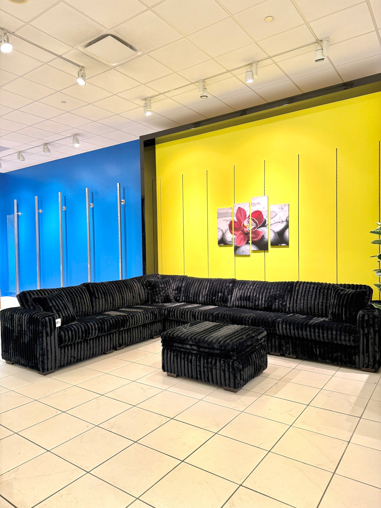 Large 7pc Modular Fluffy Corduroy Sectional w/ Ottoman 🤩