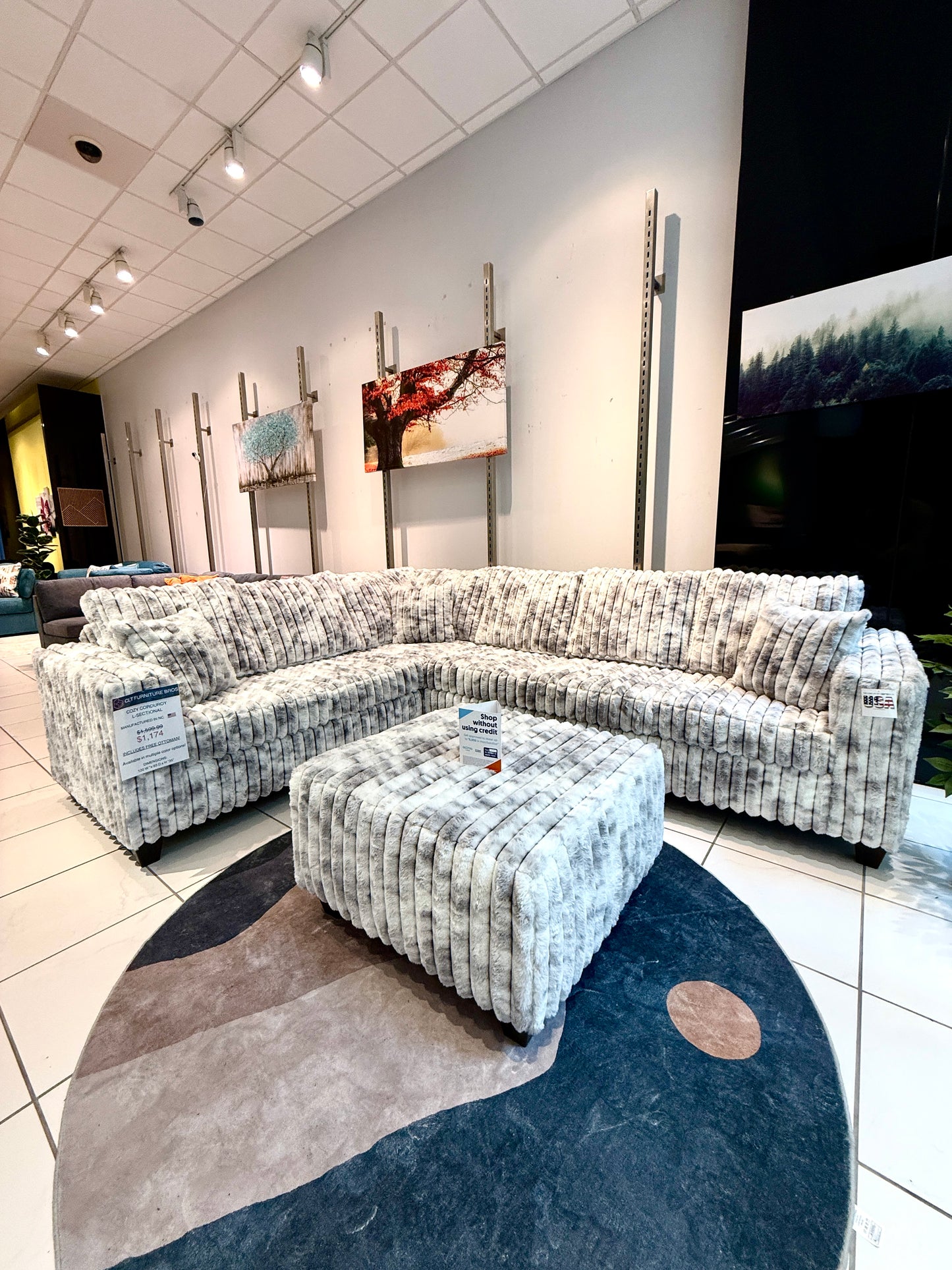 SUPER COZY Corduroy Sectional + Ottoman ❄️