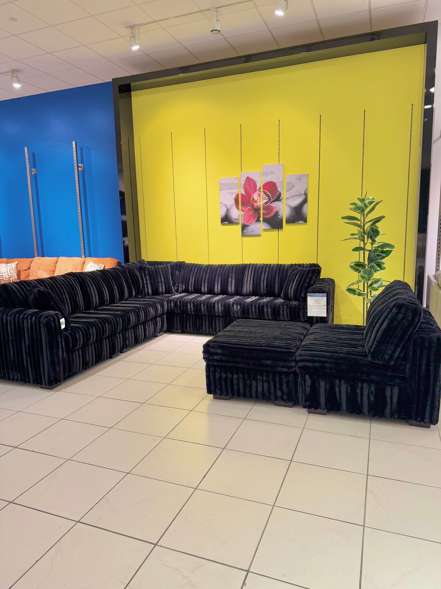 Large 7pc Modular Fluffy Corduroy Sectional w/ Ottoman 🤩