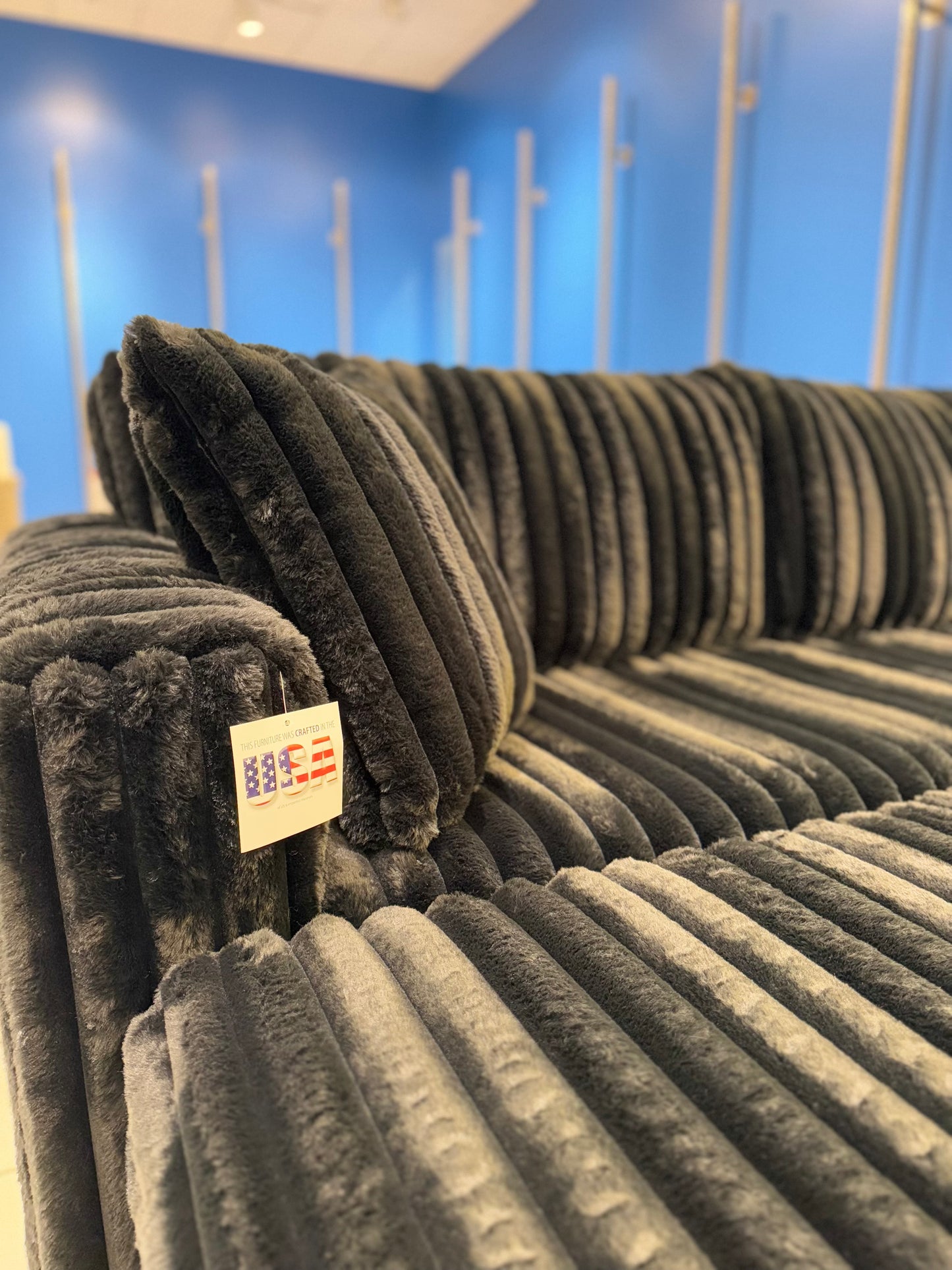 Large 7pc Modular Fluffy Corduroy Sectional w/ Ottoman 🤩