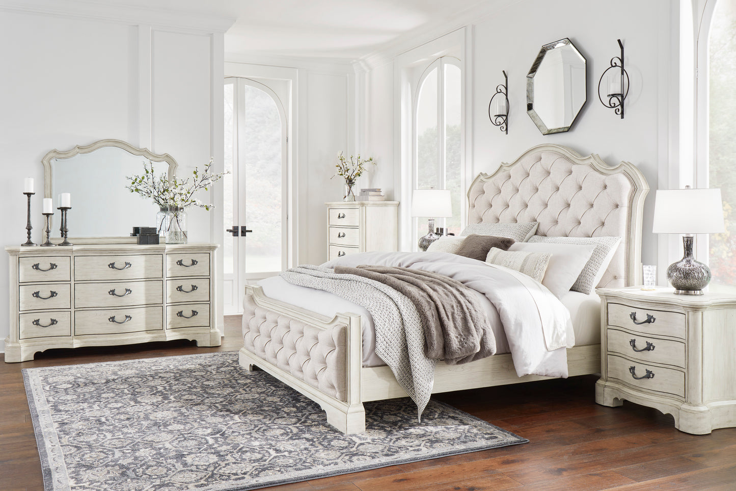 Arlendyne Upholstered Bed with Tufted Headboard