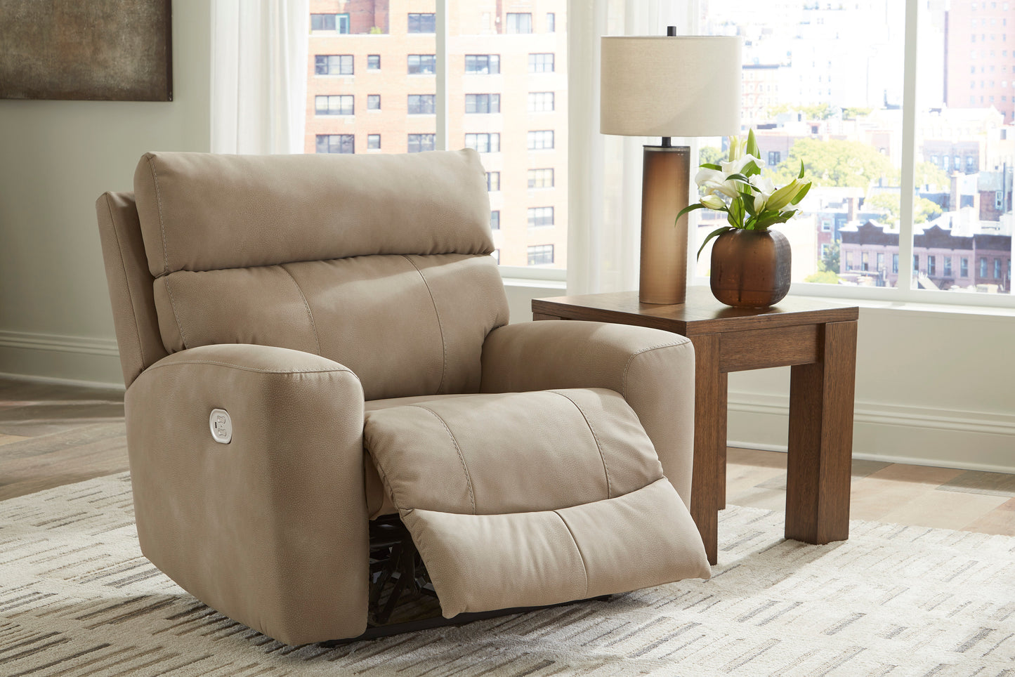Next-Gen Durapella Power Recliner Chair w/ Adjustable Headrest
