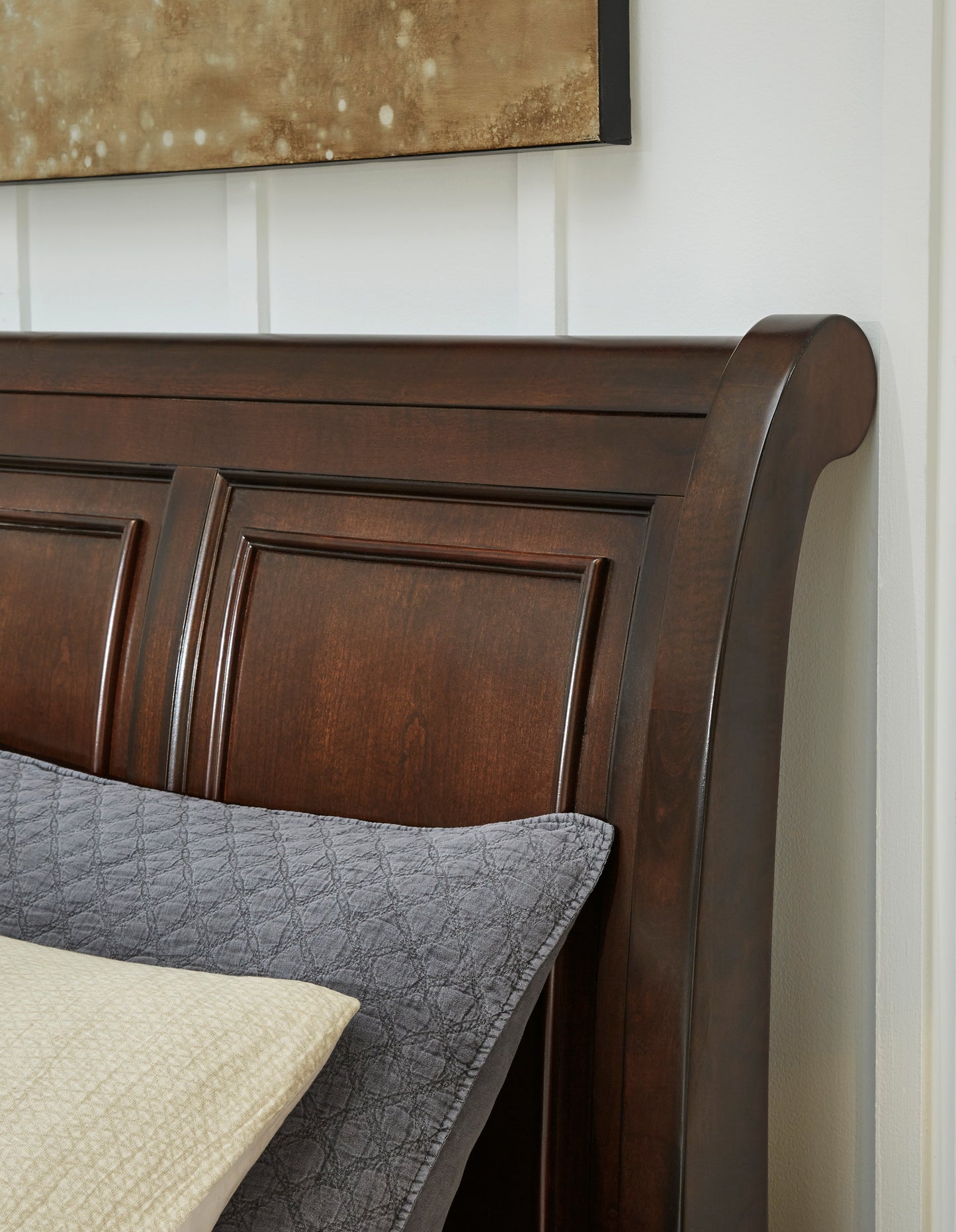 Lettner Modern Sleigh Bed with Storage Drawers (4 Colors)