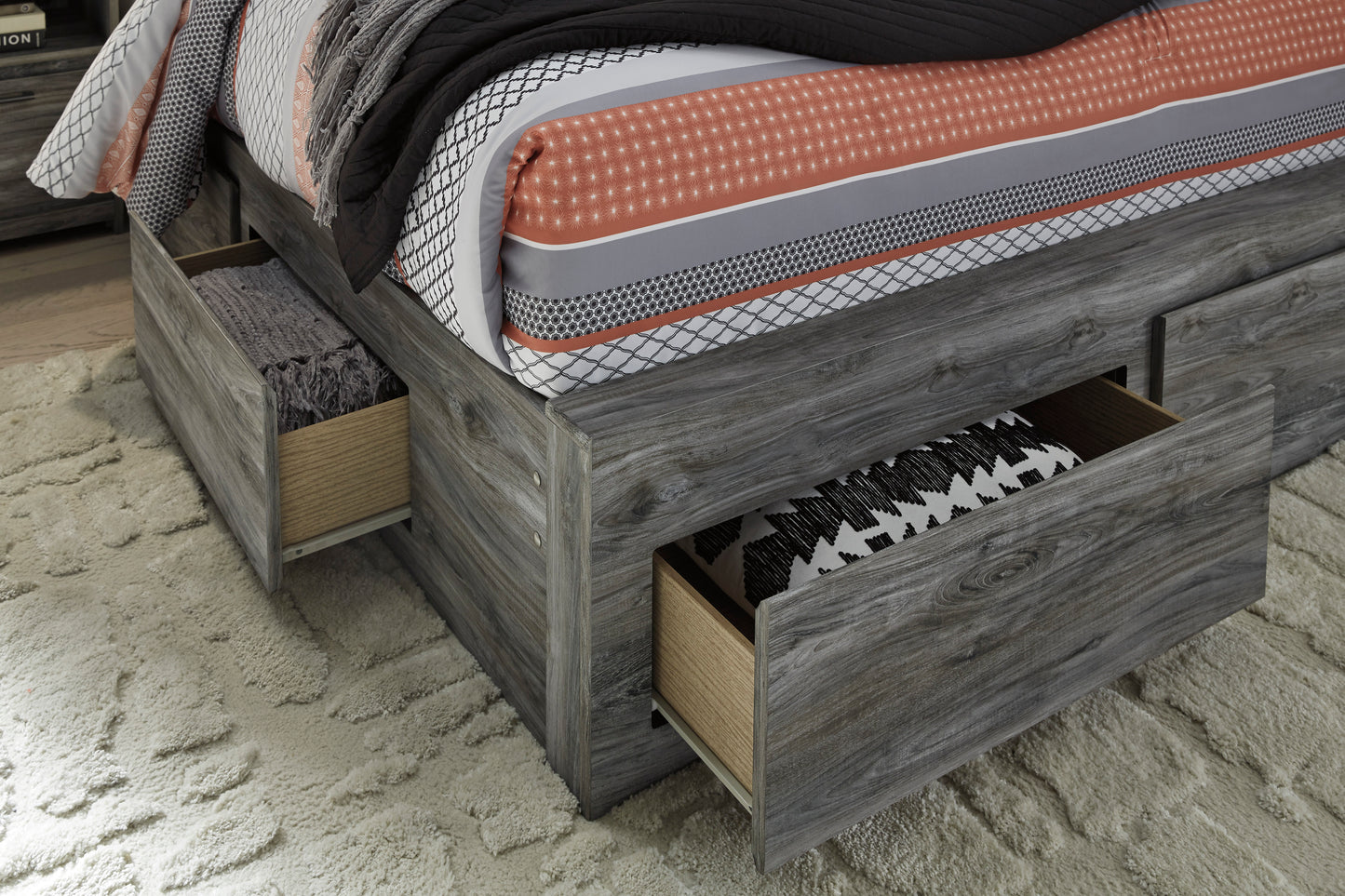 Baystorm LED Panel Bed with 4 Storage Drawers