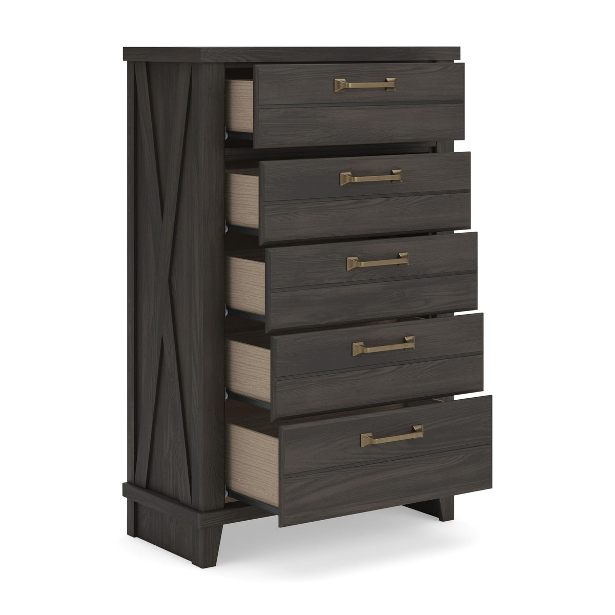 Vonitta Bay - Five Drawer Chest - Dark Brown