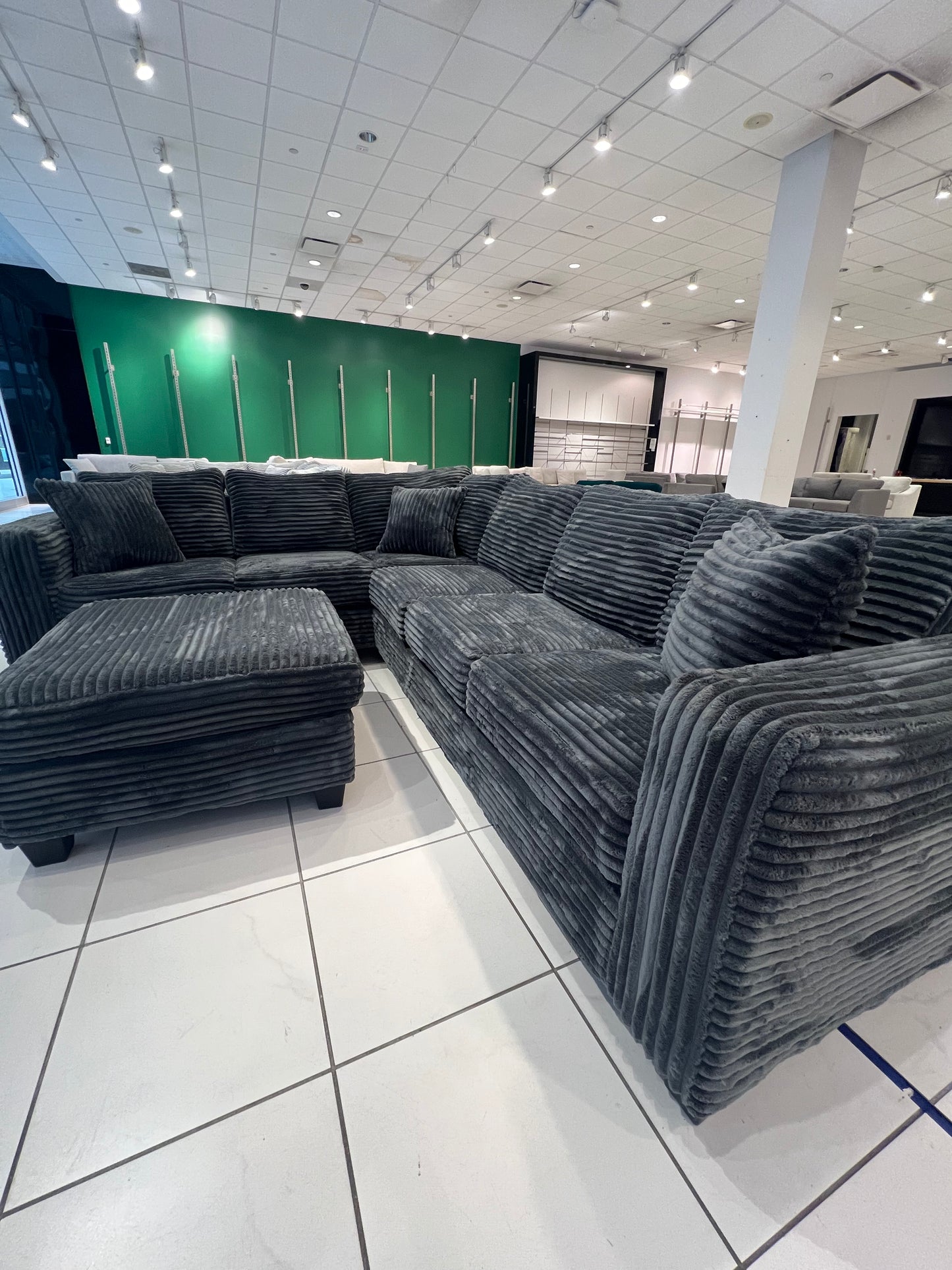 NEW Corduroy Sectional + Ottoman