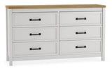 Kerisden - Six Drawer Dresser - White / Brown