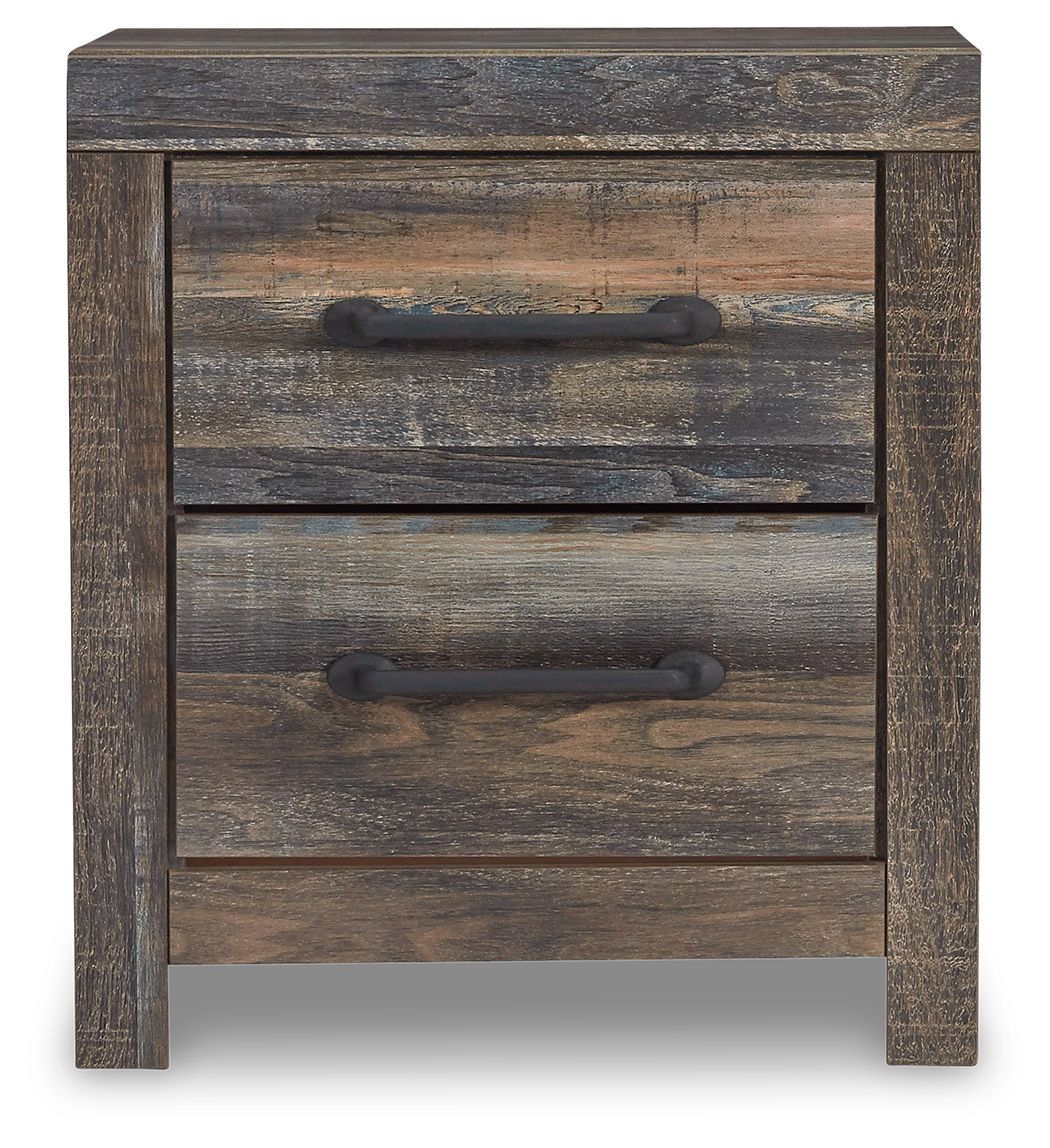 Drystan - Two Drawer Night Stand - Brown / Beige