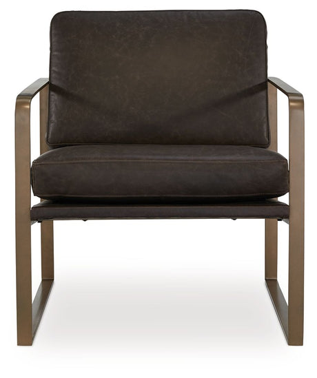 Bradett - Accent Chair - Dark Brown / Gold Finish