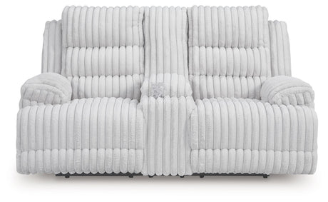 Rhines Falls - Double Reclining Power Loveseat With Console - Alloy