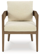 Serene Bay - Arm Chair With Cushion (Set of 2) - Dark Brown / White