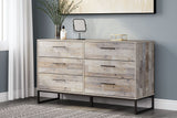 Neilsville - Six Drawer Dresser - Vinyl-Wrapped - Whitewash