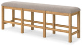 Havonplane - XL Counter Height Upholstered Dining Bench - Brown