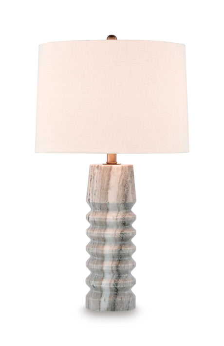 Desmont - Marble Table Lamp - White / Beige / Gray