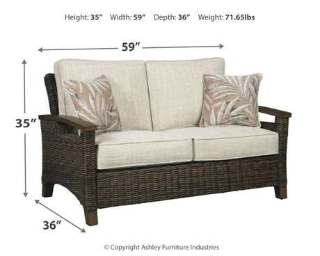 Paradise Trail - Loveseat w/Cushion - Medium Brown