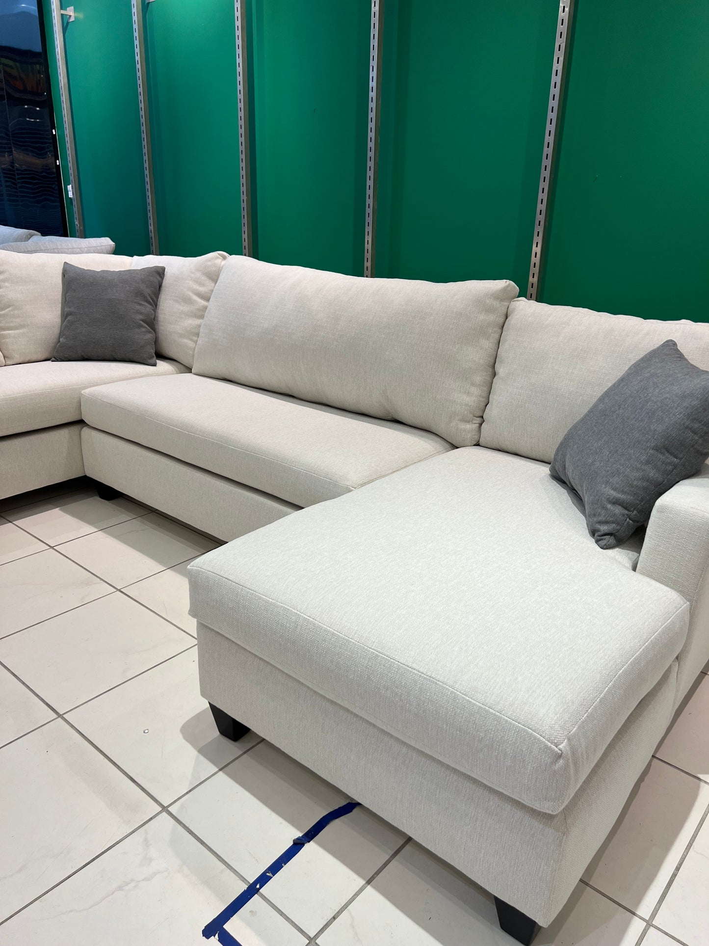 Performance Fabric Sectional Couch W/ Chaise