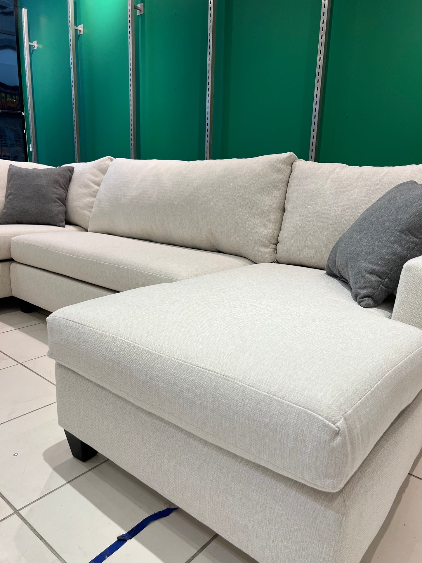 Performance Fabric Sectional Couch W/ Chaise