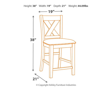 Caitbrook - Upholstered Barstool (Set of 2) - Gray