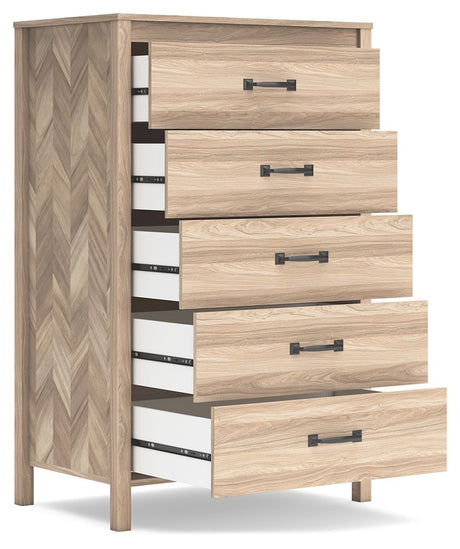 Battelle - Five Drawer Chest - Tan