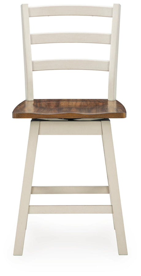Brinfern - Swivel Stool (Set of 2) - Brown / Antique White