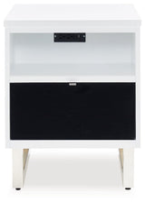 Gardoni - Chair Side End Table - White / Black