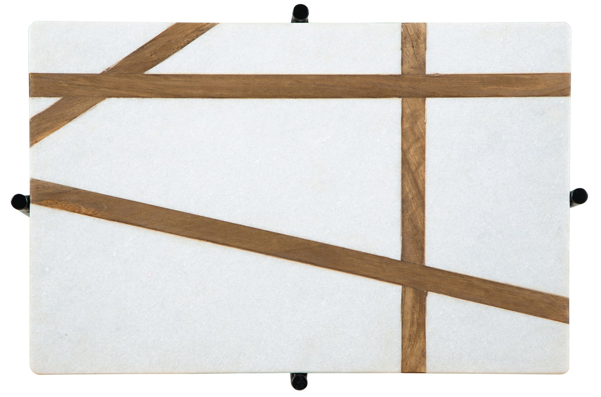 Braxmore - Accent Table - White / Light Brown