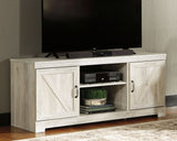 Bellaby - Entertainment Center - TV Stand With Faux Firebrick Fireplace Insert - Whitewash