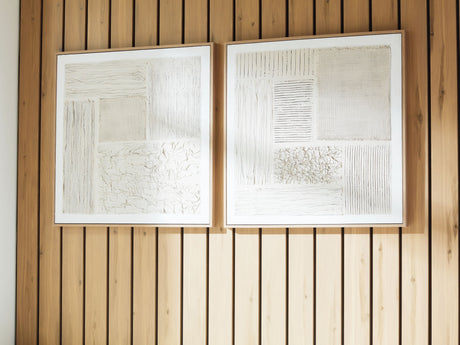 Andorfield - Wall Art Set (Set of 2) - Beige / Black / White