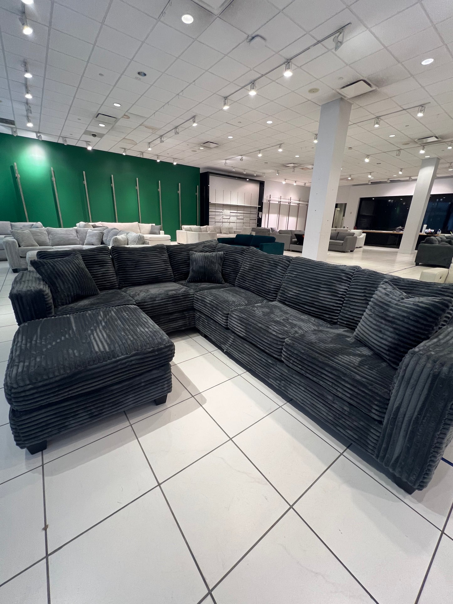 NEW Corduroy Sectional + Ottoman