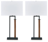 Voslen - Metal Table Lamp (Set of 2) - Black / Brown