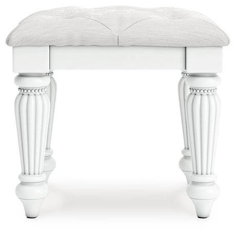 Kozlani - 3 Pc. - Vanity, Mirror And Stool - White