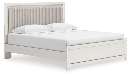 Zuraleus - Upholstered Panel Platform Bed With Roll Slats