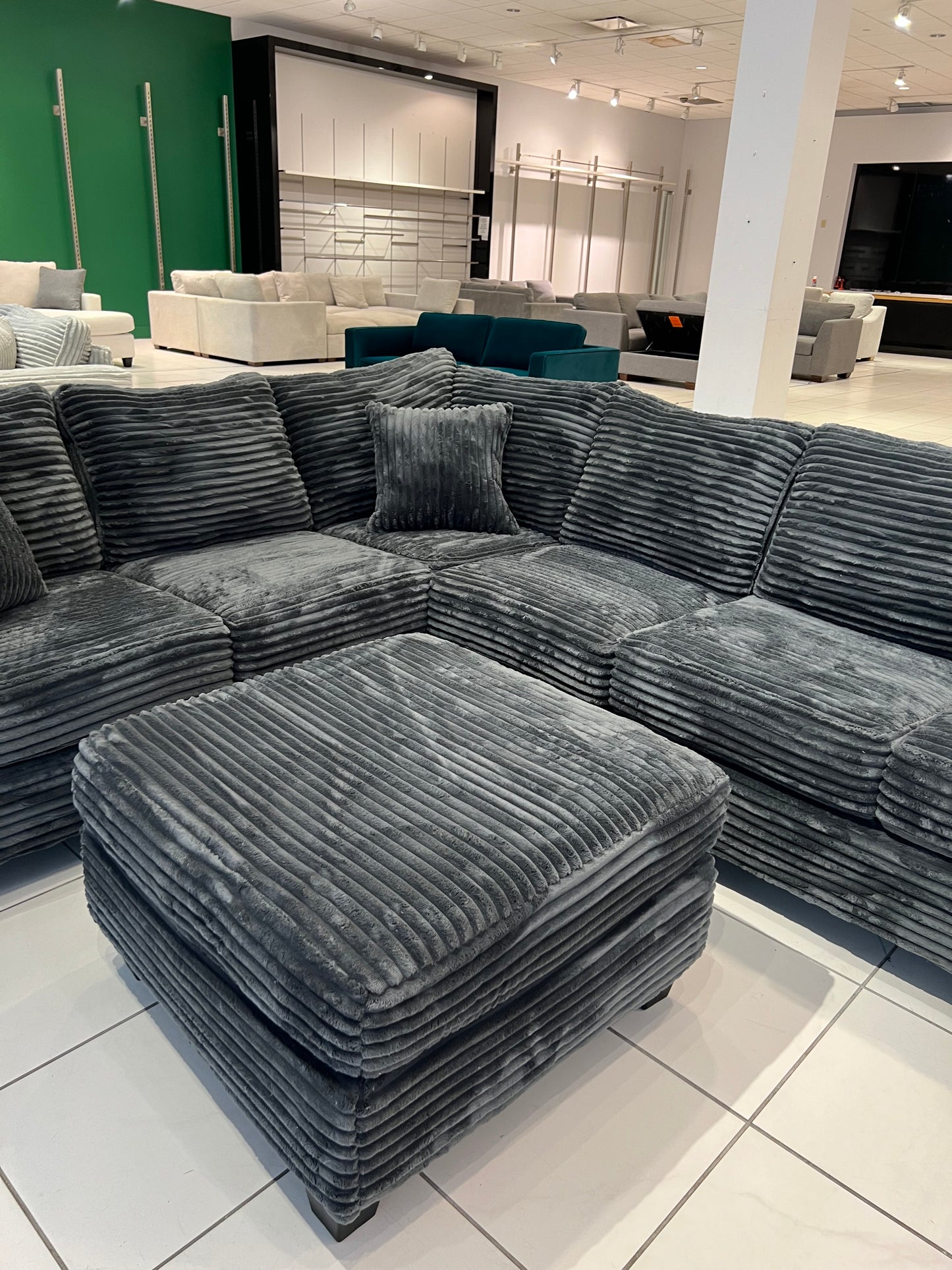 NEW Corduroy Sectional + Ottoman