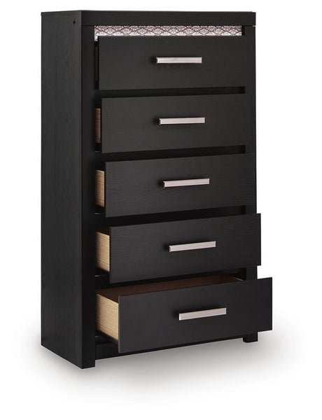 Shoralli - Five Drawer Chest - Black