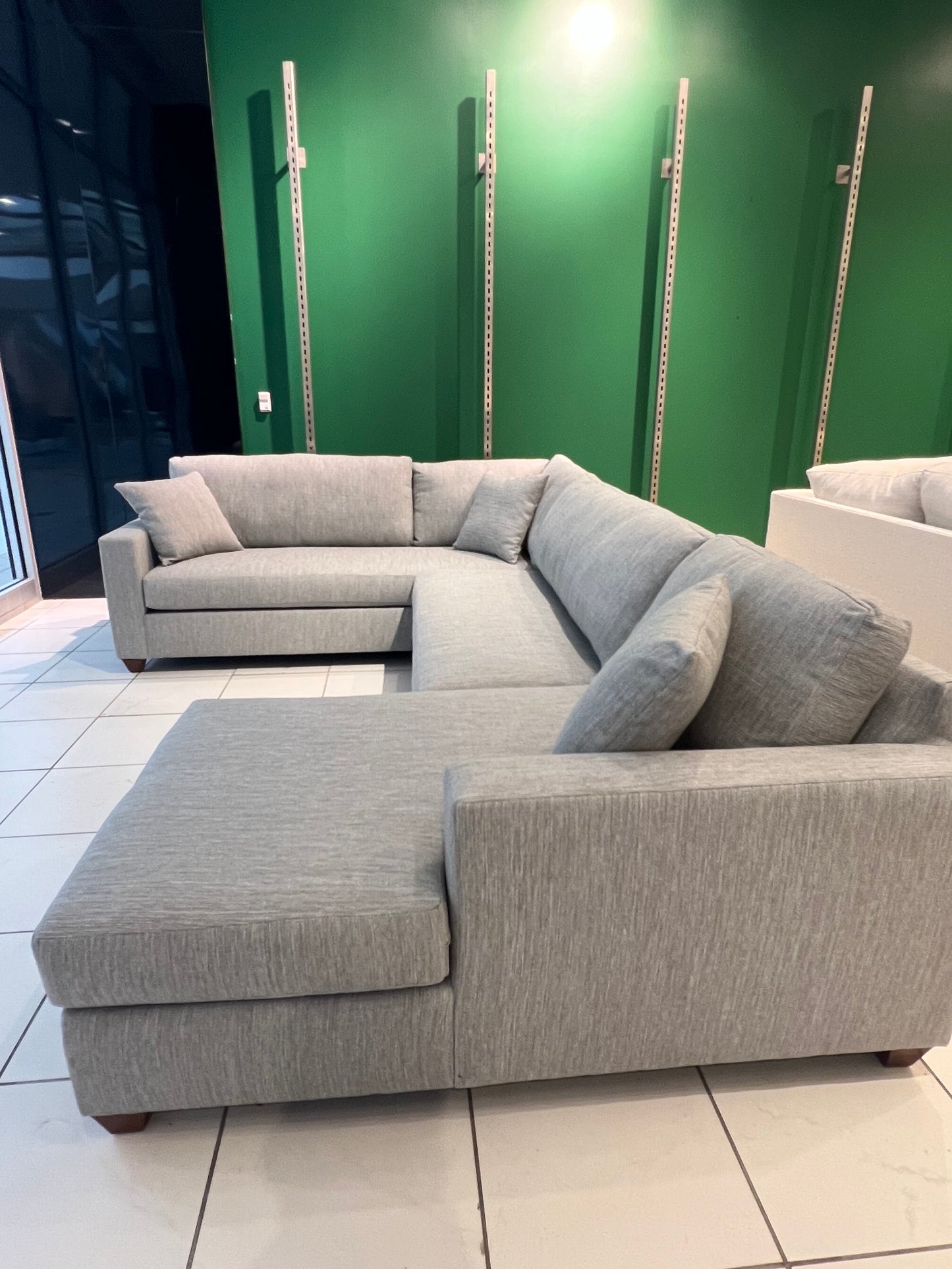 Performance Fabric Sectional Couch W/ Chaise