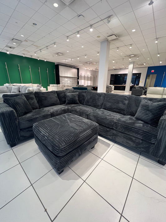 NEW Corduroy Sectional + Ottoman