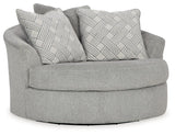 Casselbury - Oversized Swivel Accent Chair - Cement