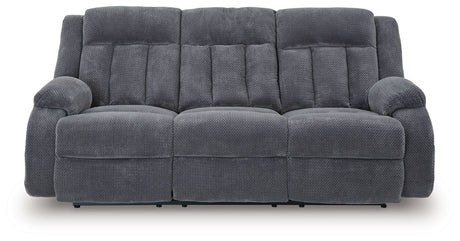 Observation - Reclining Power Sofa With Drop Down Table - Steel