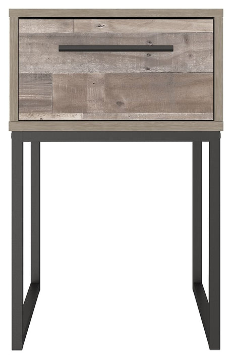 Neilsville - One Drawer Night Stand - Vinyl-Wrapped - Whitewash