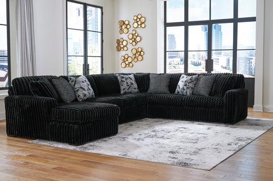 Midnight-Madness 4pc U-Sectional w/ Chaise by Ashley Furniture