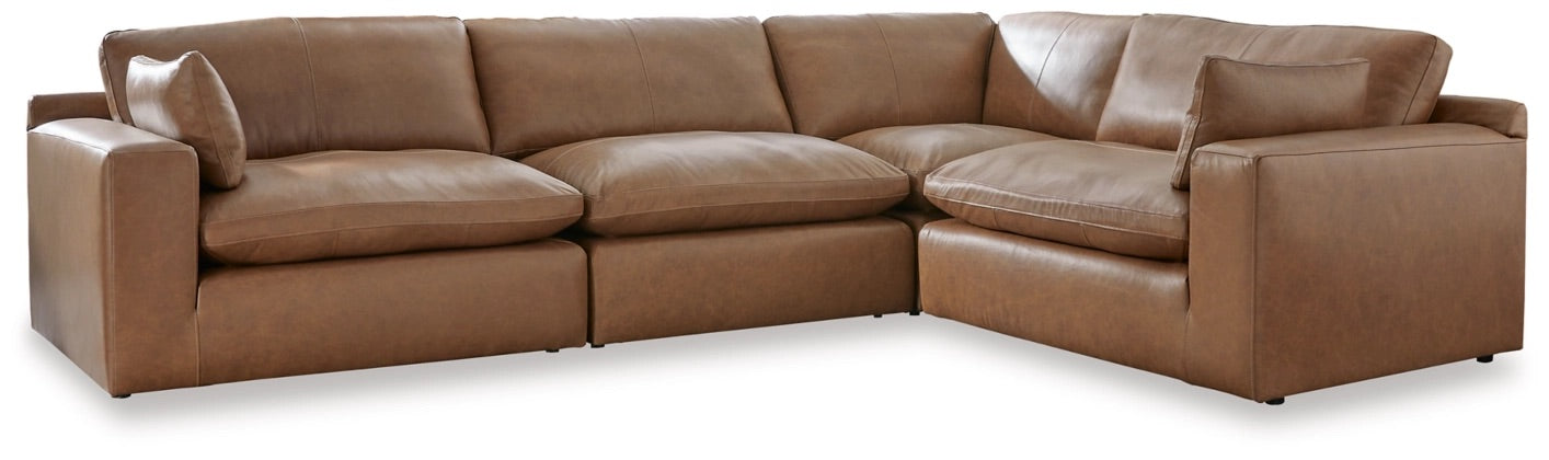 Emilia Cloud Modular Sectional w/ Top-Grain Genuine Leather by Ashley