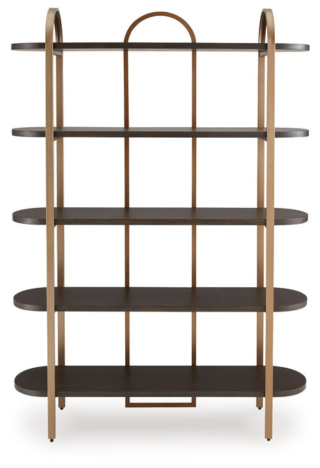 Brentmour - Bookcase - Brown / Gold Finish