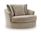 Linenhause - Oversized Swivel Accent Chair - Dune