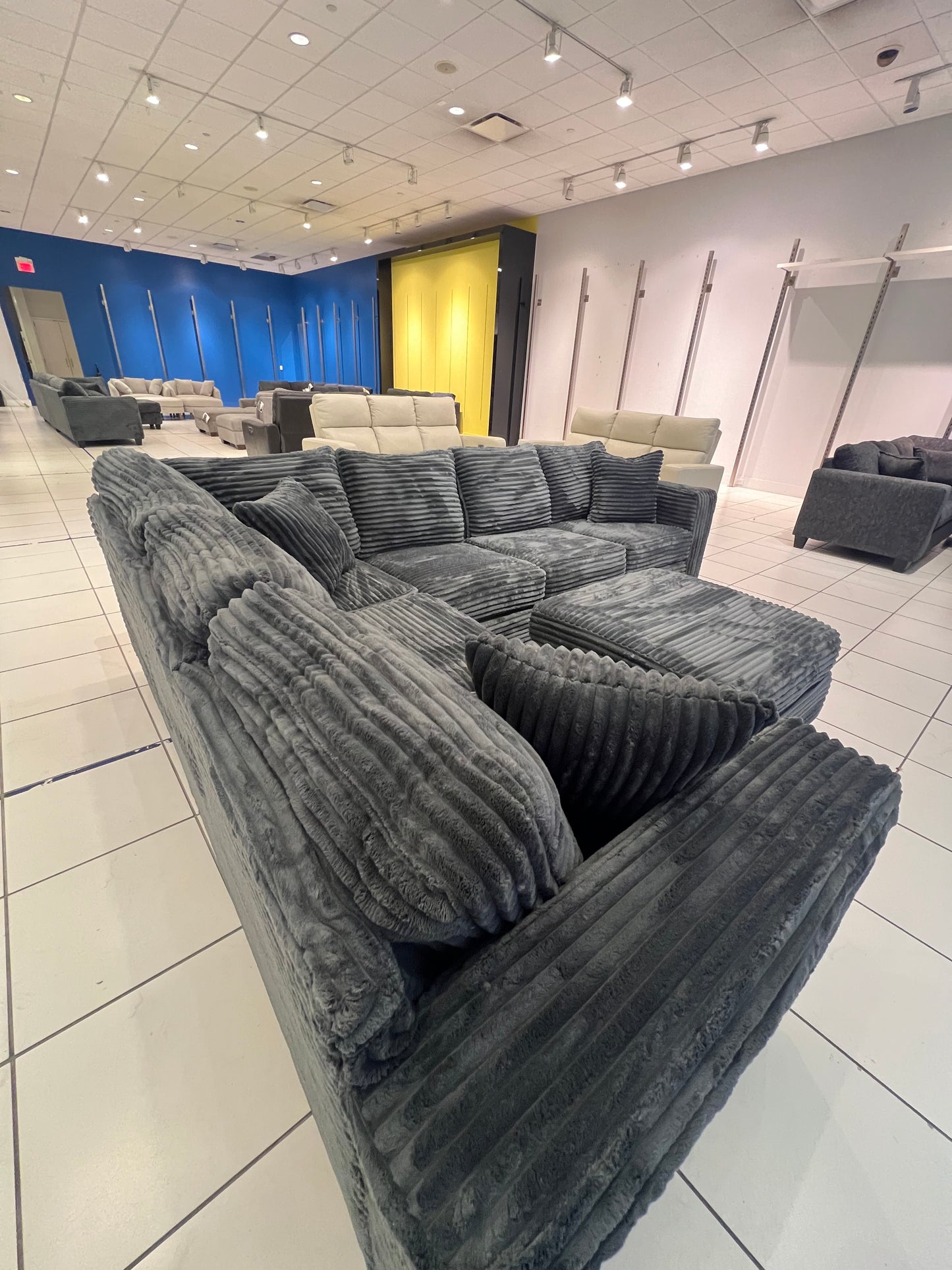 NEW Corduroy Sectional + Ottoman