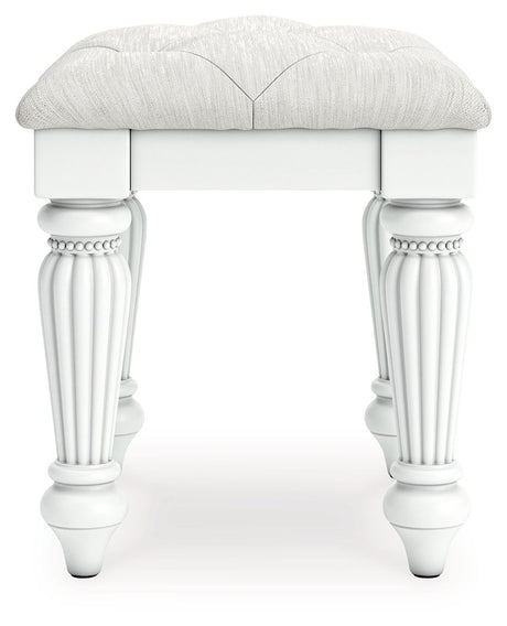 Kozlani - 3 Pc. - Vanity, Mirror And Stool - White