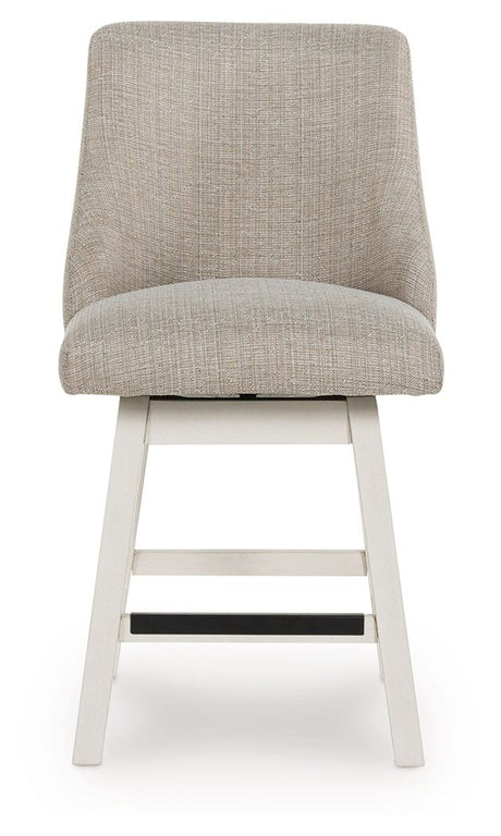Robbinsdale - Upholstered Swivel Curved Back Barstool (Set of 2) - Antique White