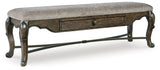 Maylee - Upholstered Storage Bench - Dark Brown