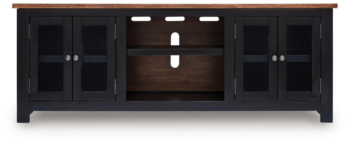 Wildenauer - XL TV Stand With Fireplace Option - Brown / Black