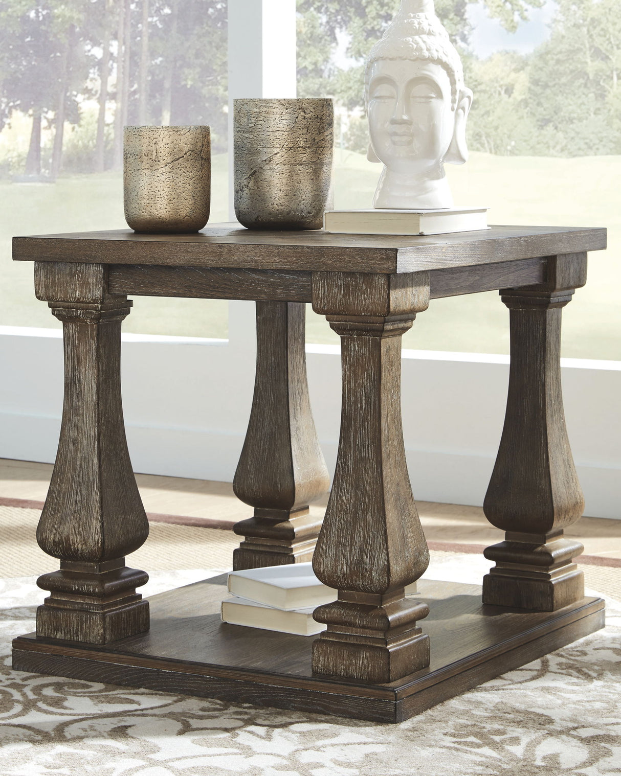 Johnelle - Rectangular End Table - Gray