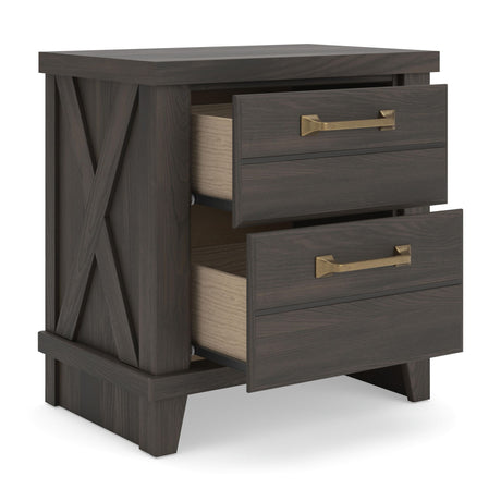 Vonitta Bay - Two Drawer Night Stand - Dark Brown
